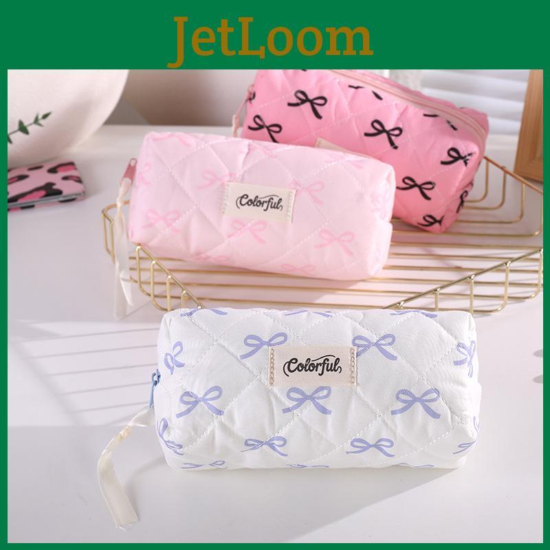 Girls Cosmetic Bag With Simple Butterfly Knot Style Made Of Durable Polyester