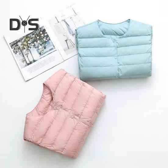 Damen Wintermantel aus Baumwolle mit Rundhalsausschnitt, dünn, kurz, Übergröße, gepolstert, kurz, winddicht, einreihig, Innenweste
