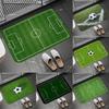 Soccer Field Pattern Door Mat Football Stadium Design Rug, Non Slip Sports Themed Floor Mat for Home Bathroom and Bedroom Decor