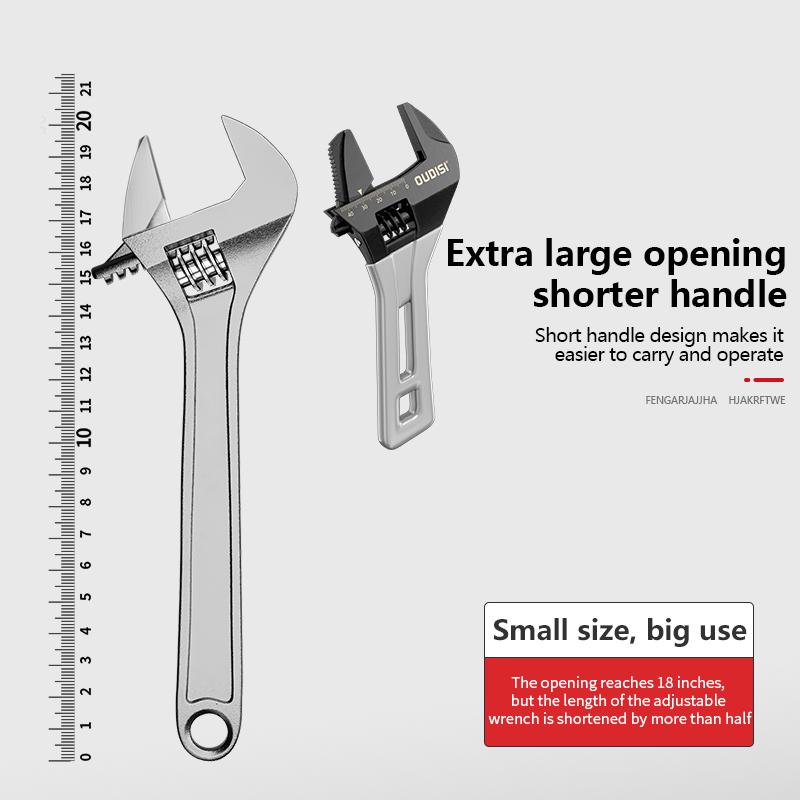 Adjustable Large Open Steel Wrench Universal Mini Spanner Bathroom Multifunctional Household Repair Tools For Bathroom Pipes