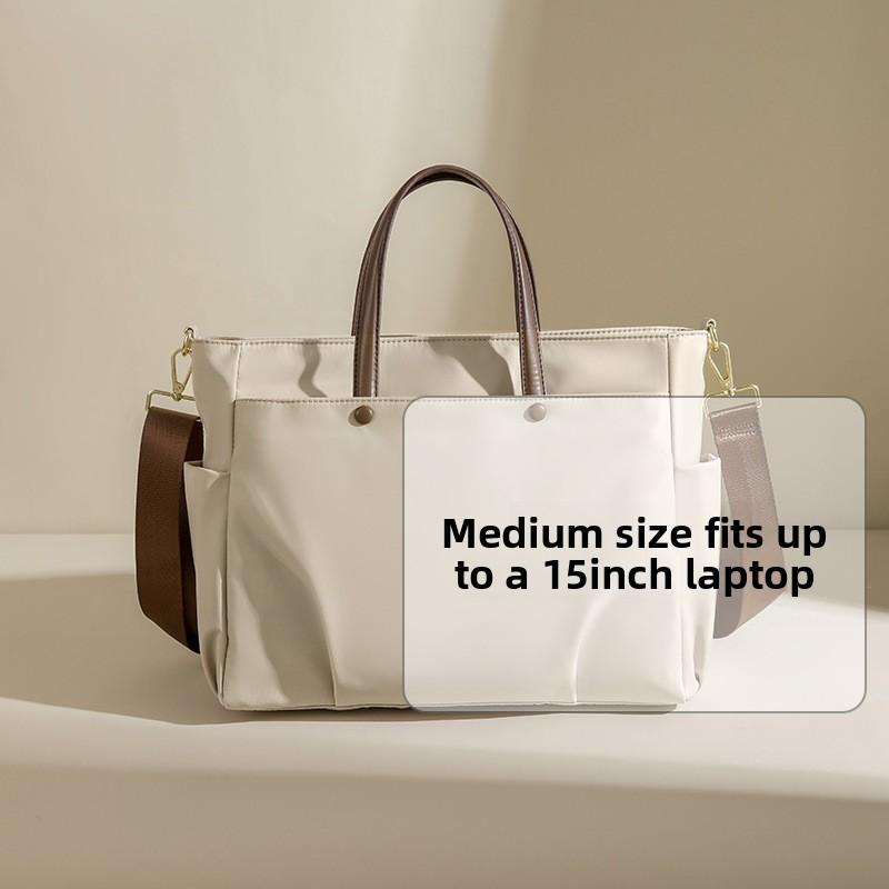 Commuter Hand-held Briefcase with Large Capacity and Single-shoulder Crossbody Tote Bag