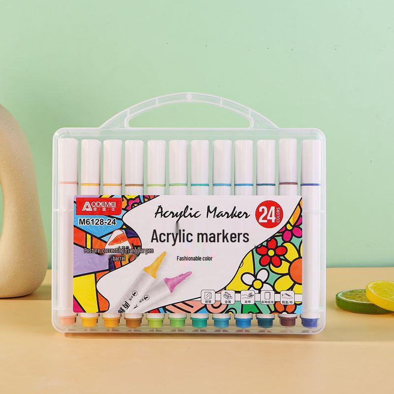 Haltungsverbessernde Acryl-Markerstifte - 24 Farben für Kunst von Schülern und Kindern, DIY-Notizbücher und zum Ausmalen