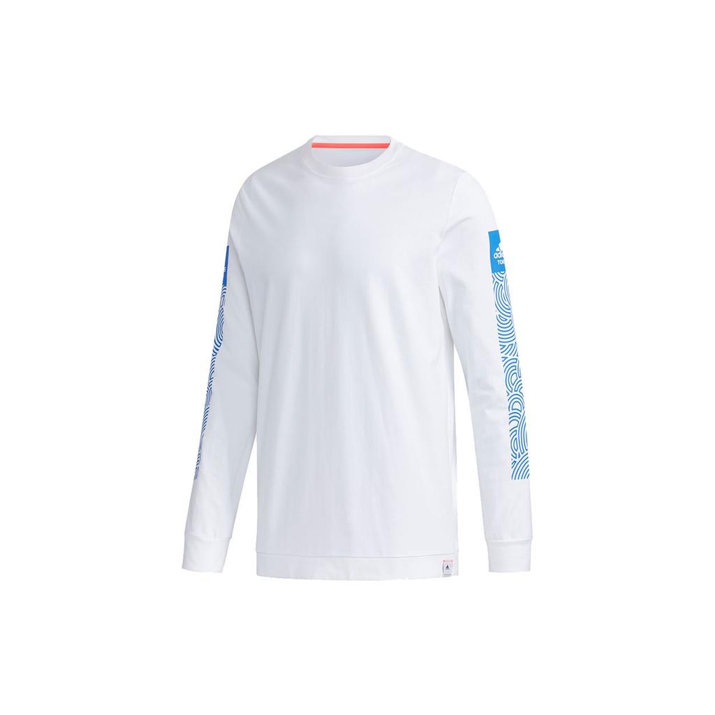 Adidas X Hiroko Takahashi Co-Branded Geometric Print Loose Fit Long Sleeve Sport Tee Men Tops White GD4977