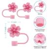 2pcs Reusable Begonia Flower Straw Cover Cap 8mm Silicone Straw Tips Lids Kitchen Tool Straw Accessories Dust Covers Cup Cover