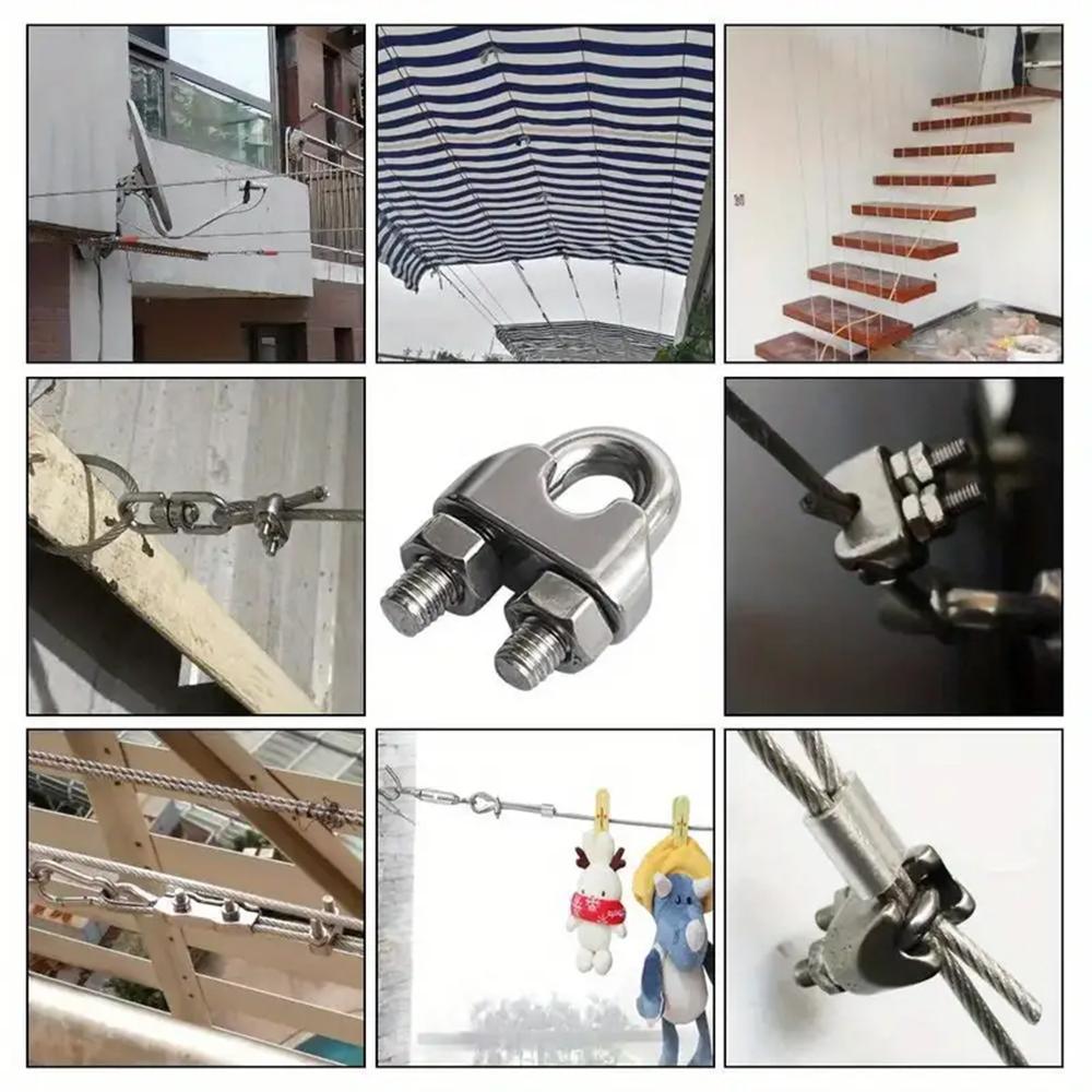 U-Shaped Cable Clips M2 M3 M4 M5 M6 M8 M10 Wire Clamp,Metal Clip,Hardware Rigging,Hardware Accessories,304 Stainless Steel