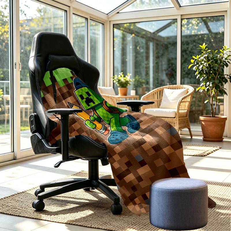Minecraft Print Blanket - Soft & Comfortable, for Bedroom, Travel, Sofa, Home Decoration - Birthday Christmas Gift for Friend