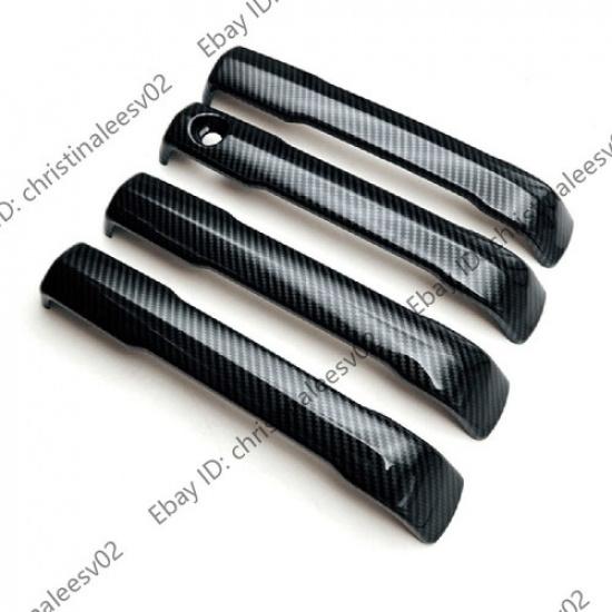 4x Carbon fiber Exterior Car Door Handles Trim Cover Fits 2024 Toyota Tacoma 4dr
