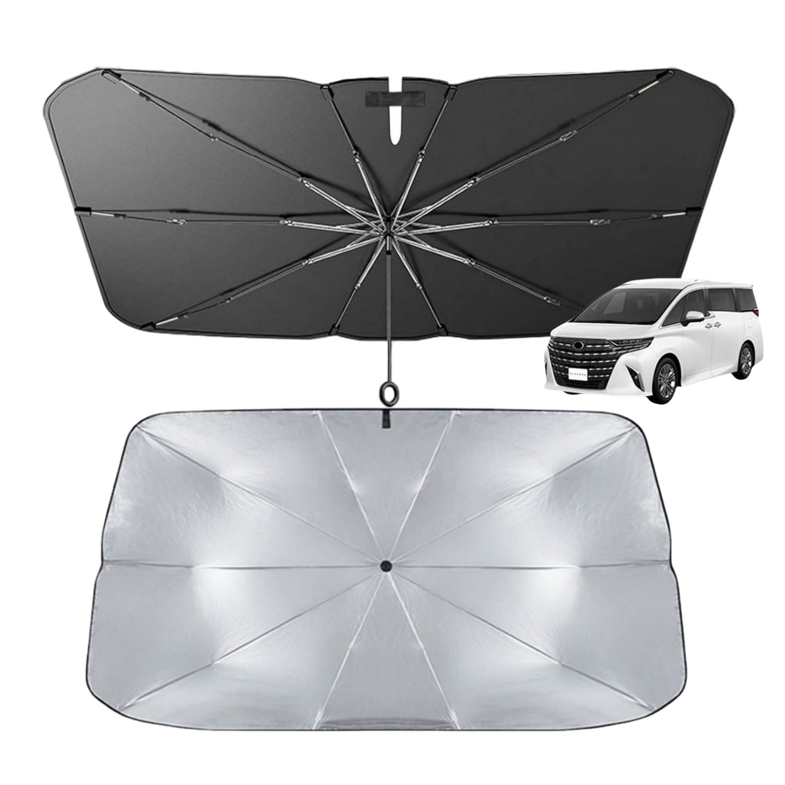 

Yuyu Home Car Front Sunshade Renewal Strong Light No Center Foldable Sunshade with 10 UV Light Lightweight Storage Bag Protects Interior from