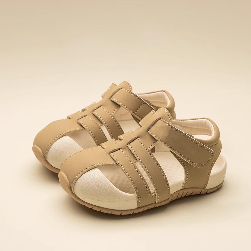 

Boys sandals 2025 summer new children baotou children girls sports beach shoes kindergarten soft bottom tide 28 светло-коричневого