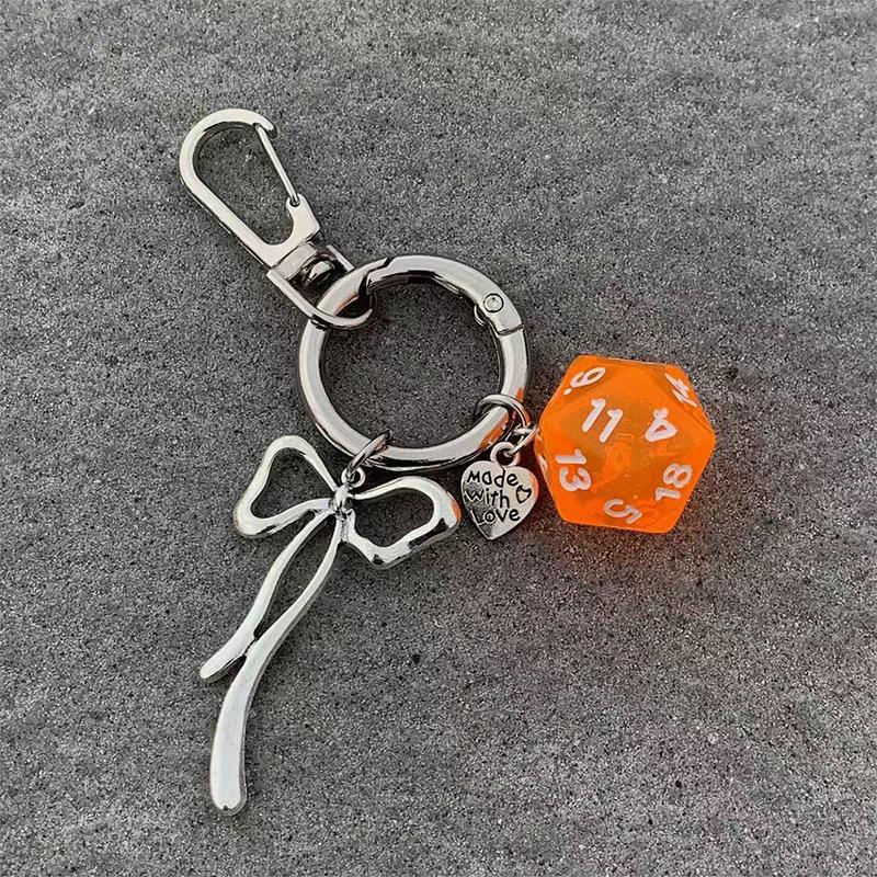 Creative Colourful Dice Keychain  3D Resin Dice Handbag Pendant For Men Women Car Key Holder Key Accessories Funny Gifts