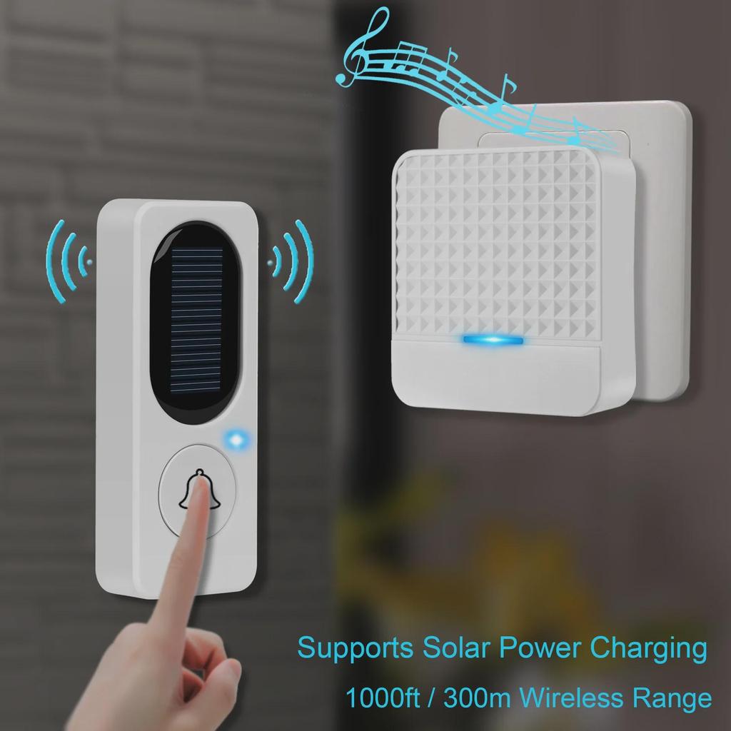 Wireless Smart Solar Music Doorbell for Homes, Hotels, and Villas - Long-Range.