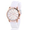 Silicone Case Ladies Quartz Watch With World Time Function For Fashion Students