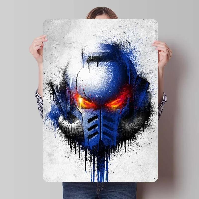 W-Warhammers Metallschild Anpassbare Spieleposter Vintage Heimdekoartikel Retro Blechschild für Gamerzimmer-Dekoration Wand