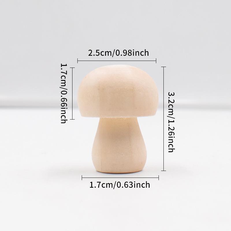 2PCS Unfinished Wooden Mushroom Natural Wood Mushrooms for DIY Crafts and Arts Paint Color Ornaments for Home Decorations