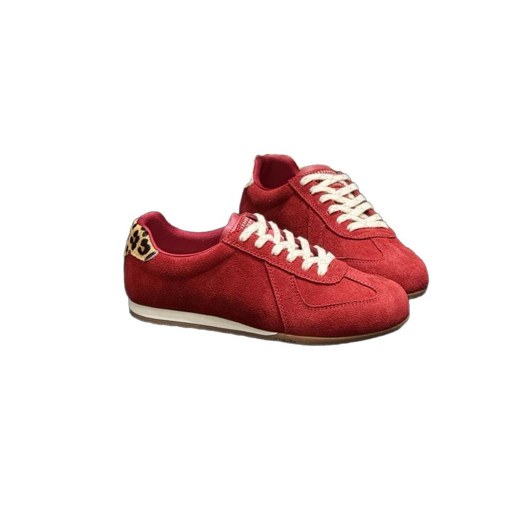 Retro Leopard Print German Training Shoes Women's Ins Tide 2025 Early Autumn New Niche Flat-bottomed Suede Forrest Gump Casual Sports Shoes