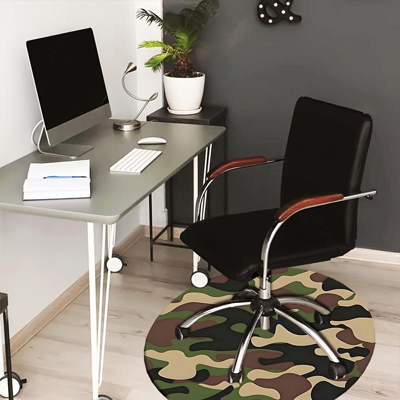 

1pc Office Carpet Chair Mats Camouflage Pattern Design Perfect for Decorating Office Chairs, Living Rooms, Or Bedrooms 80cm