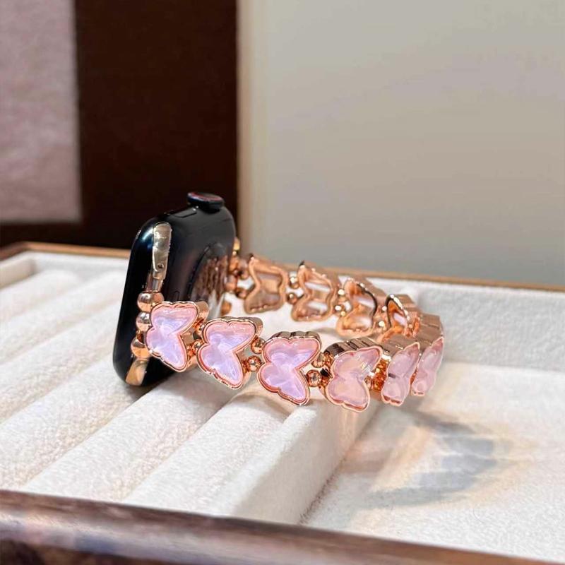 Elasticity Butterfly Diamond Band For iWatch Ultra 10 9 8 42mm 45 46mm 49mm Woman Bracelet Strap For Apple Watch 7 6 5 4 40mm 41