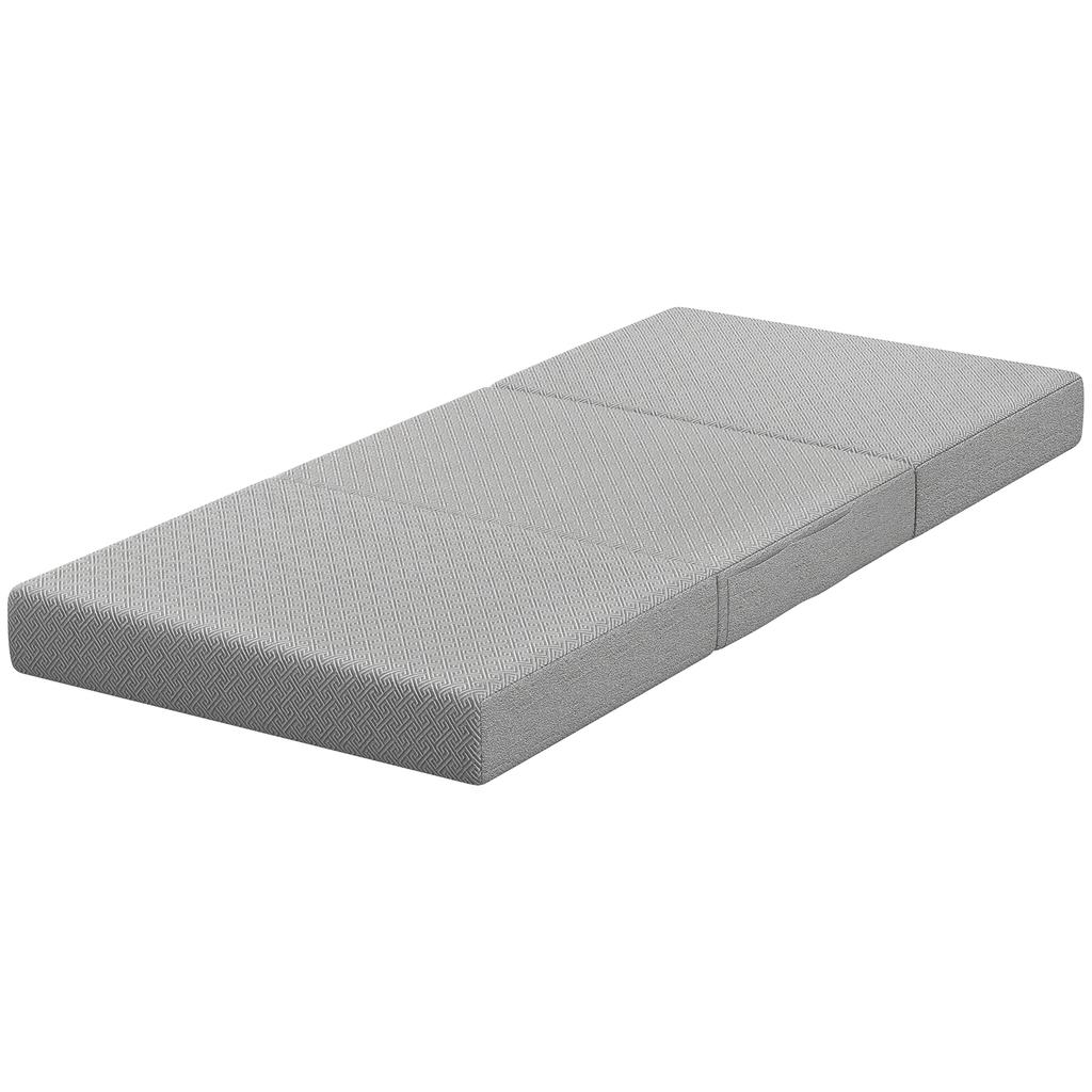 Materasso Pieghevole 200 x 90 cm, Materasso Pieghevole 15 cm, Materasso Portatile da Pavimento con Copertura Lavabile, Testato Oeko-Tex