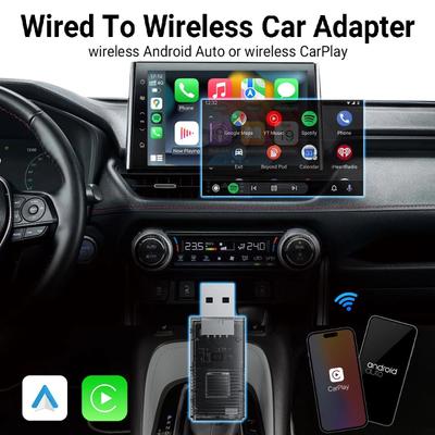 2v1 Mini Bezdrátový CarPlay Adaptér a Bezdrátový Android Auto Adaptér, Bezproblémové Připojení, Plug and Play