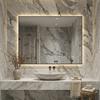 LED Bathroom Mirror 60x80 Cm with Aluminum Frame, Backlit, Anti-fog, 3 Light Colors, Continuously Dimmable, Memory Function, 5 Mm Copper-free Silver