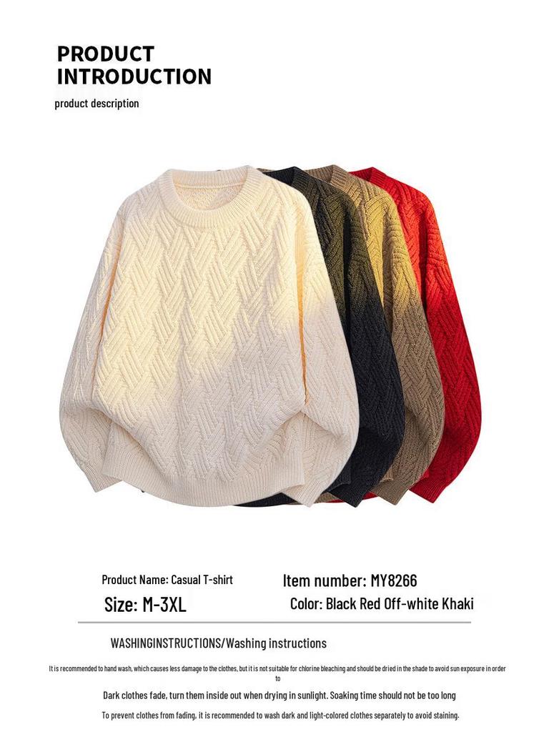 Jeanswest Men's Casual Crew Neck Pullover Sweater