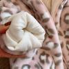 Herbst Winter Baby Mädchen Mantel Kinder Leo-Print und Plüsch Dicke Kapuzenjacke