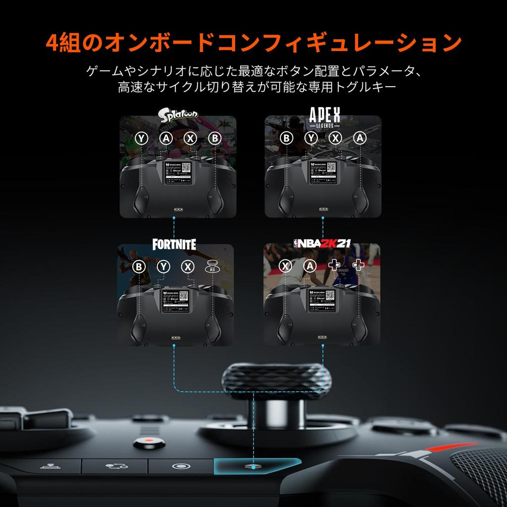 Switch Controller BIGBIG WON Mechanical Switch Controller Bluetooth Connection Rapid Fire Function 4 Steps HD Vibration NFC Function Rear Button