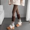 2pairs American Retro Cashmere Color Blocking Long Sock Winter Warm Knitted Leg Warmers for Women Lolita JK Boot Cover Stockings