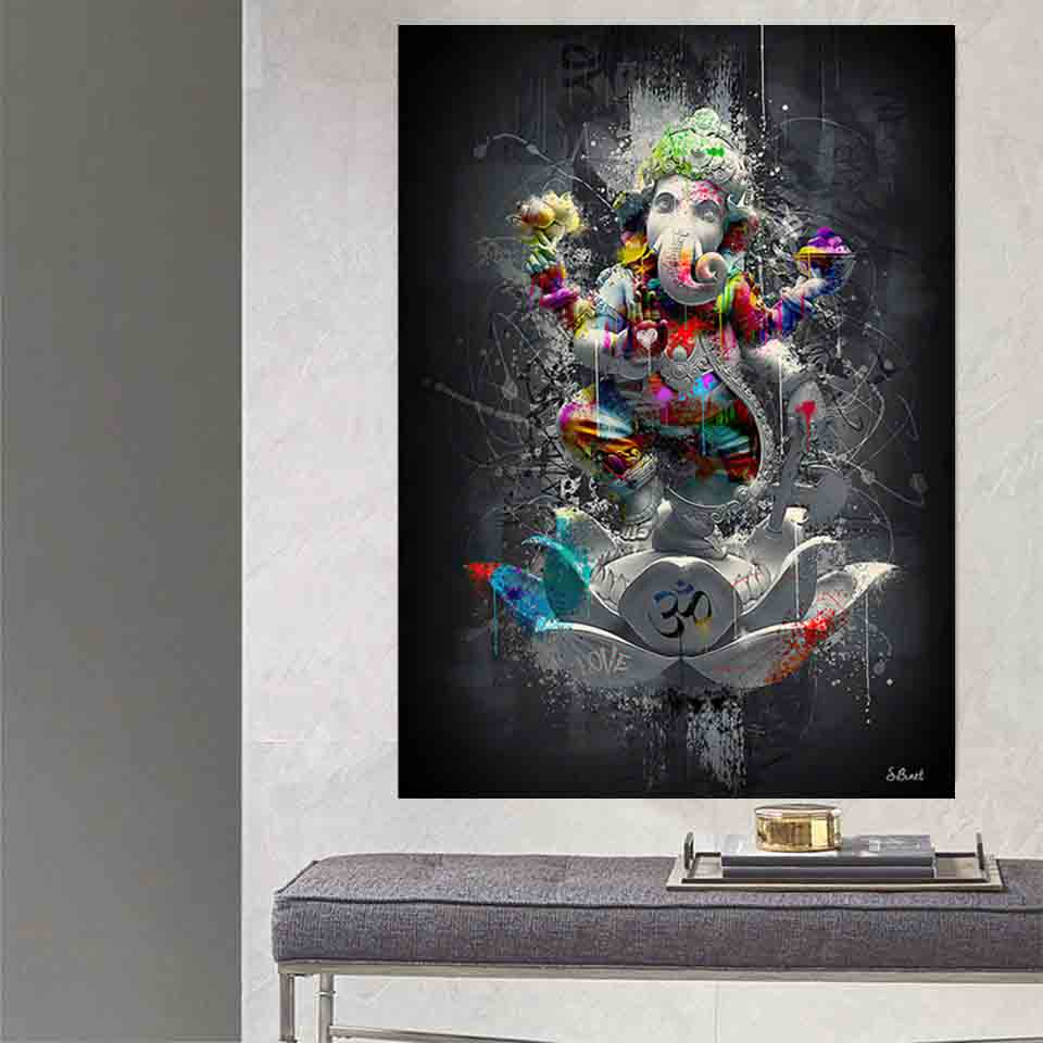 

Индуистский бог Слон Плакат на стене Религия Холст Картина Дом Гостиная Декор Настенное искусство Принты Картины для интерьера Нет рамки