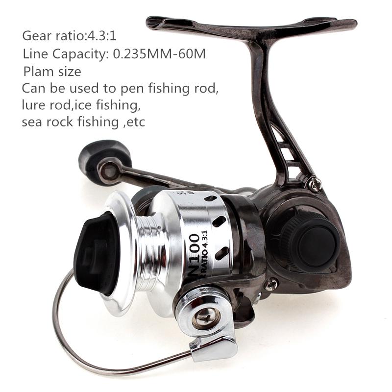 Mini Fishing Reel Metal Coil Ultra Light Small Spinning Reel 4.3:1 Ice Pen Rod