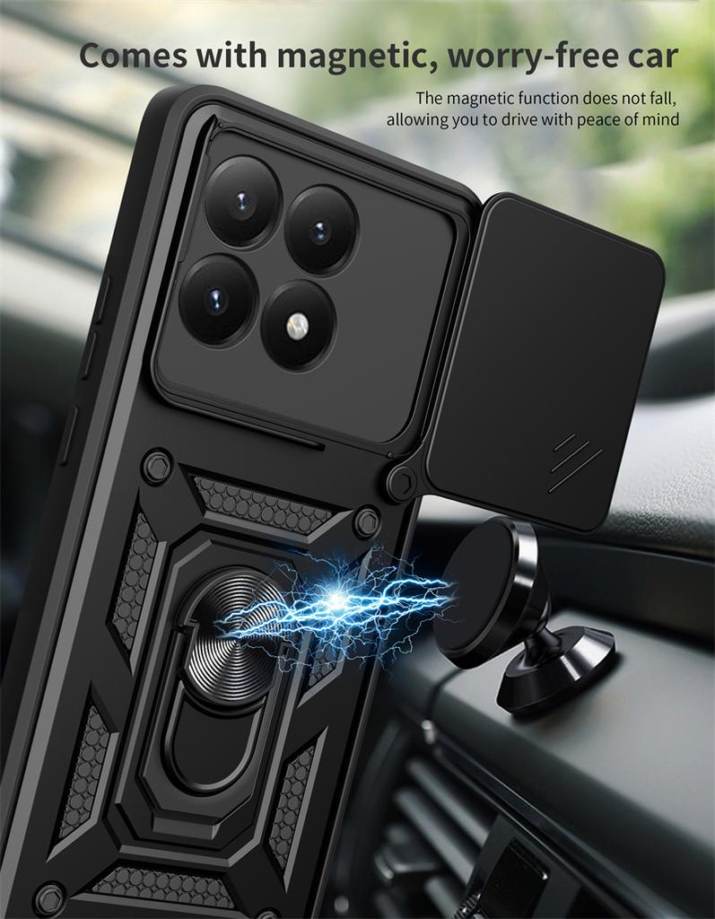 For Xiaomi 15T 5G Case Armor Slide Camera Lens Protection Phone Cover For Mi 15T Mi15t 15 T Xiaomi15T Magnetic Ring Stand Funda