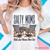 Salty Moms Beach Club T-and Kids Tshirt, Retro White Tee for Cool Summer Mothers