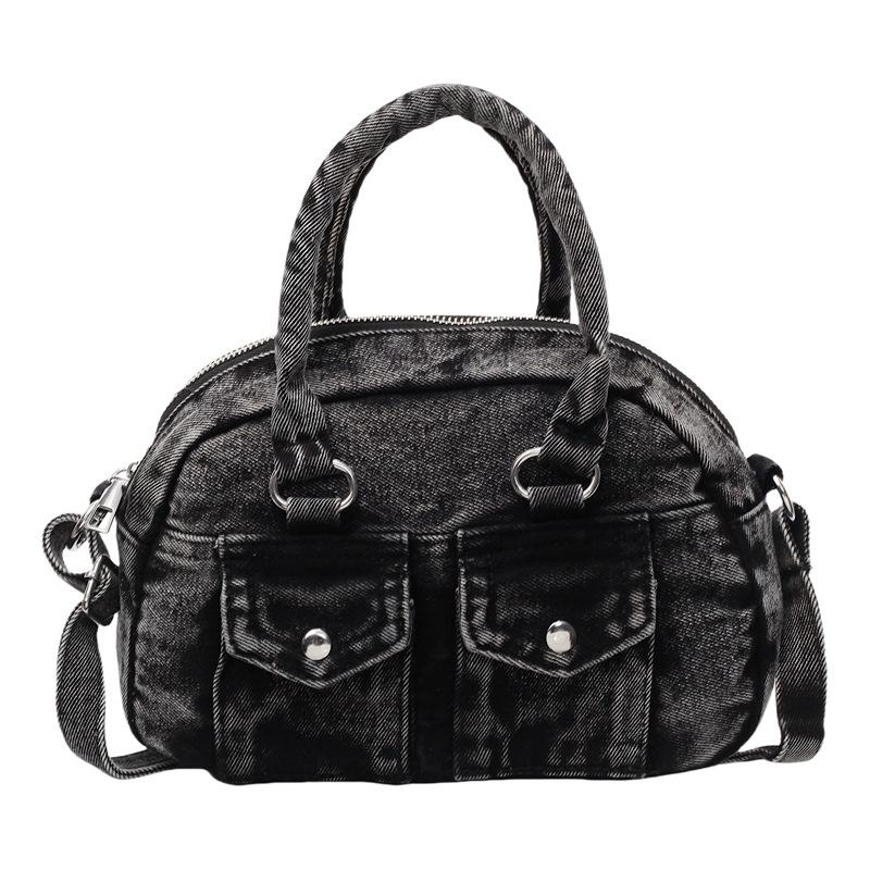 

Женская сумка Джинсовая Модная Вместительная Уличная Сумка-тоут Сумка через плечо и подмышку чёрный