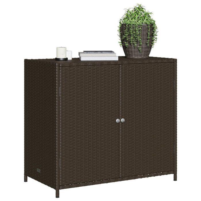 VidaXL Garden Storage Cabinet, Patio Organizer with Doors, Outdoor Furniture Backyard, Brown 365544