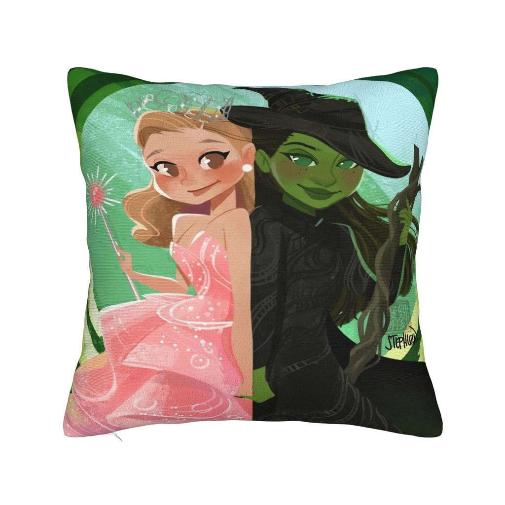 W-Wicked 2 Musical Movie Glinda Elphaba Pillow Cover Morden Pillow Case For Office Car Home Decor Comfy Pillowcases Gift
