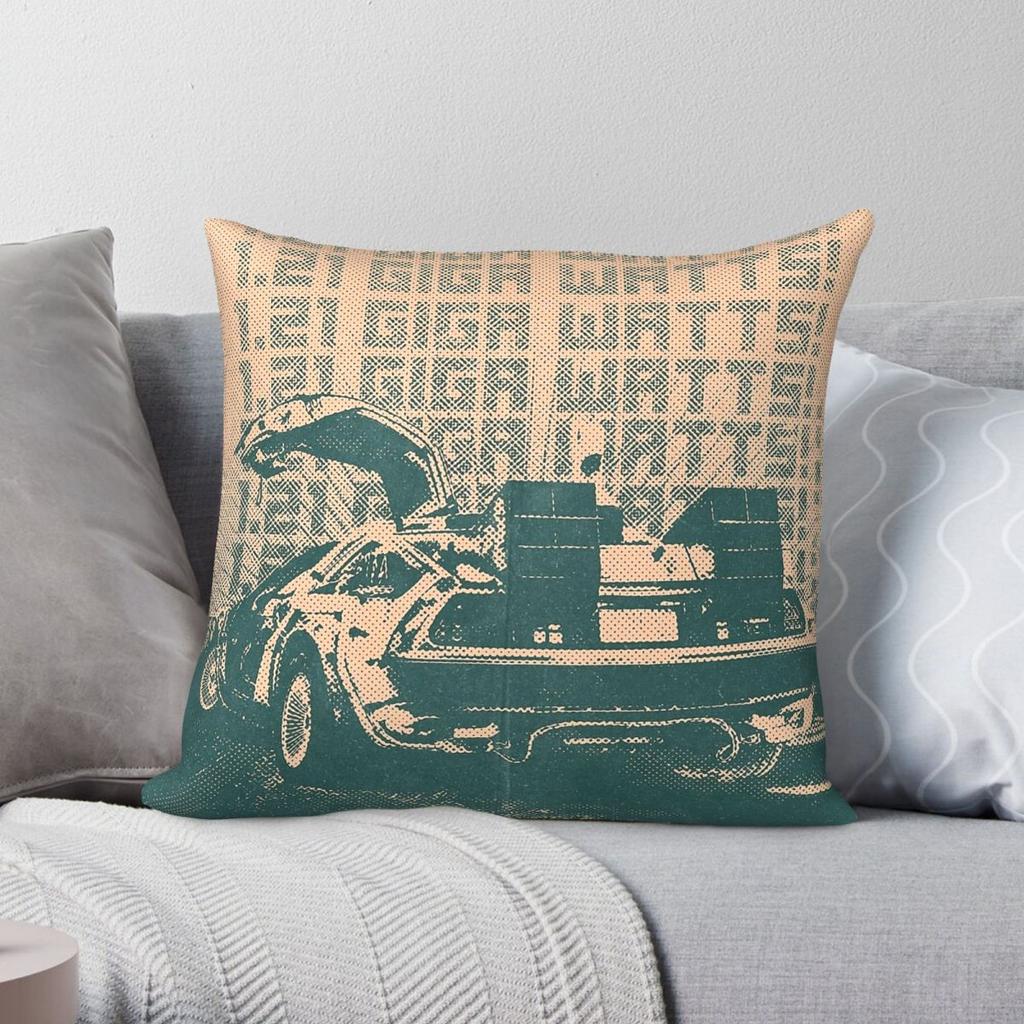 Back To The Future Movie Retro Square Pillowcase Polyester Linen Velvet Creative Zip Decorative Pillow Case Home Cushion Cover
