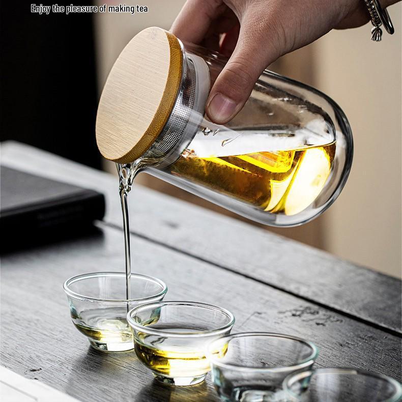 Double-Layer Transparent Glass Gong Dao Bei Tea Cup - Portable Heat-Insulating Kung Fu Tea Set