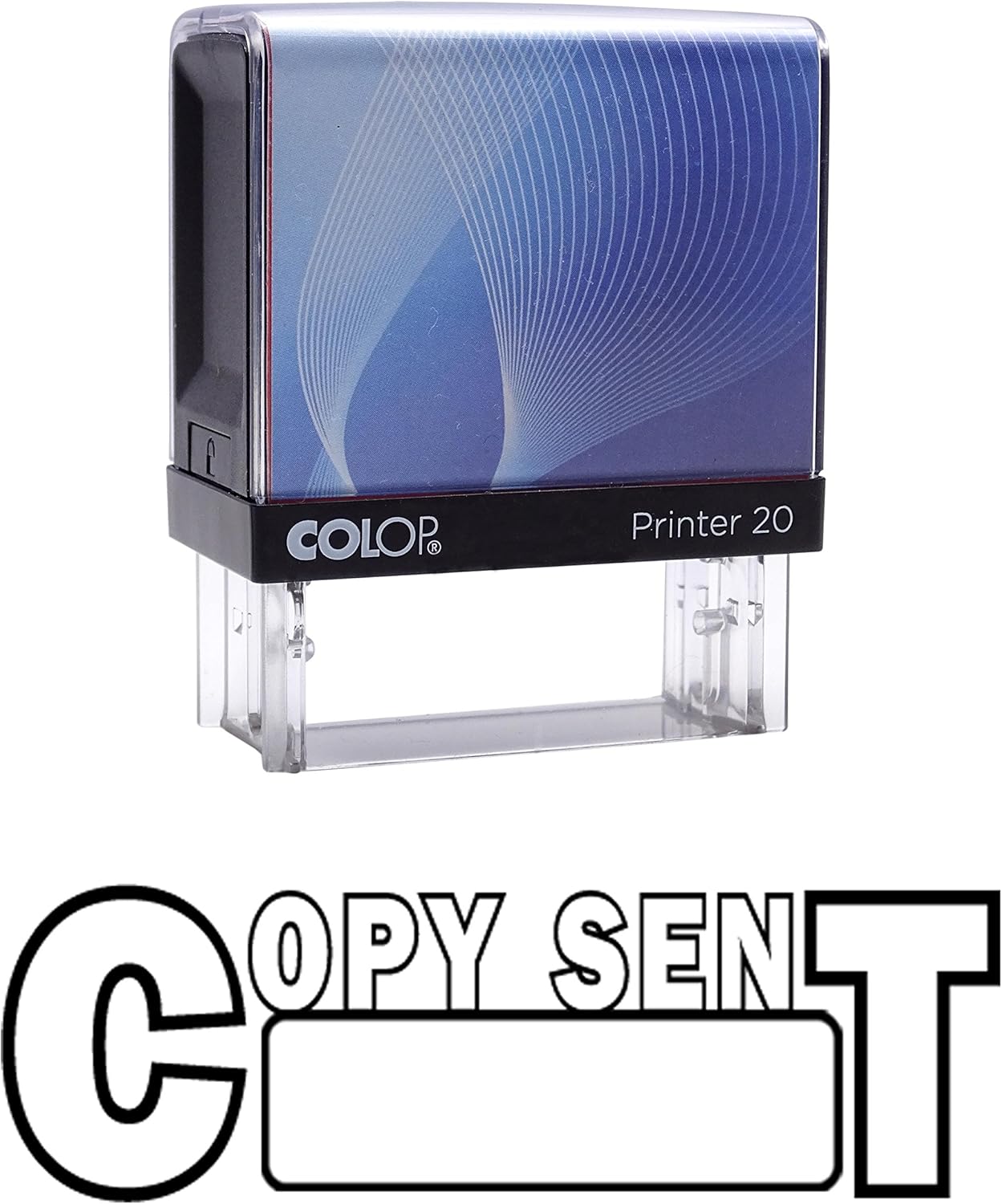 

COPY SENT Self Inking Rubber Stamp Custom Colop Office Stationary P20 Mini Impression Area: 14 mm x 38 mm чорний