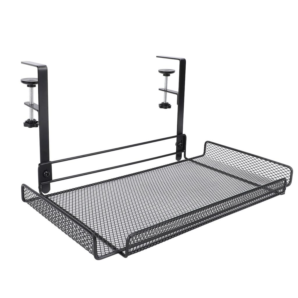 Under Desk   Clamp On Storage Shelf Basket Cable Management Tray for Wire Router Power Strip