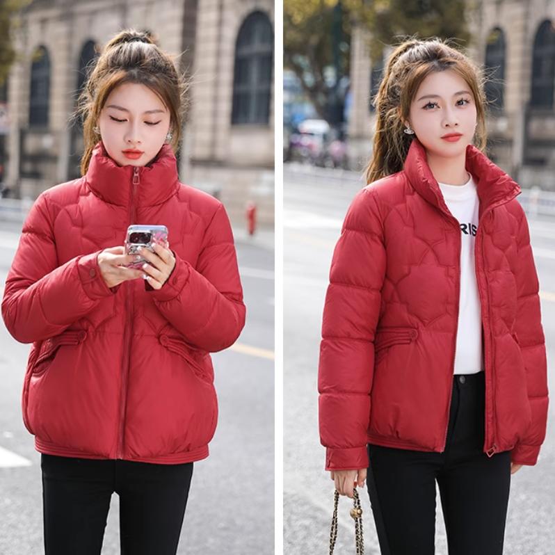 Winter Women's Short Down Cotton Jacket Warm Korean Fashion Stand Up Collar Cotton Jacket