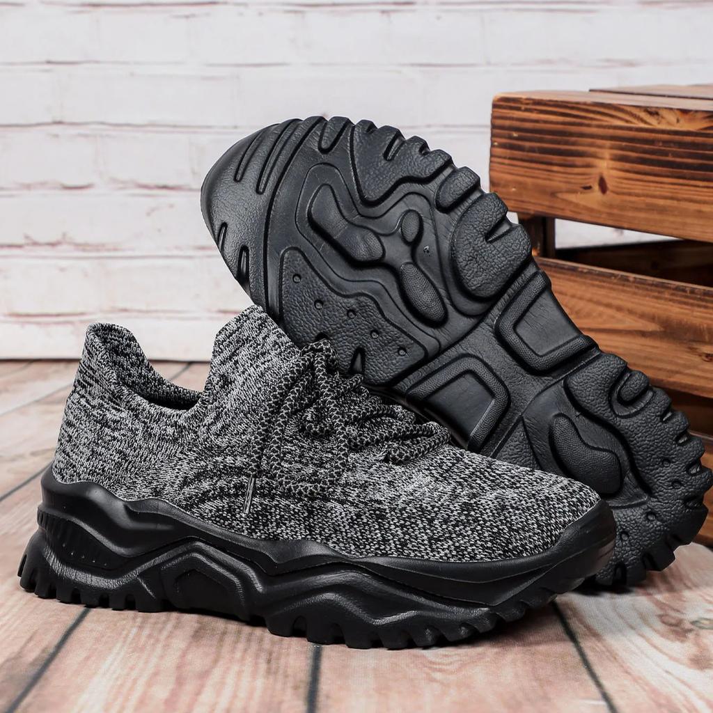 Fashion Chunky Shoes Platform Sneakers for Women Knitted Men's Casual Sports Shoes Breathable Trainers Elastic Slip-on Shoes