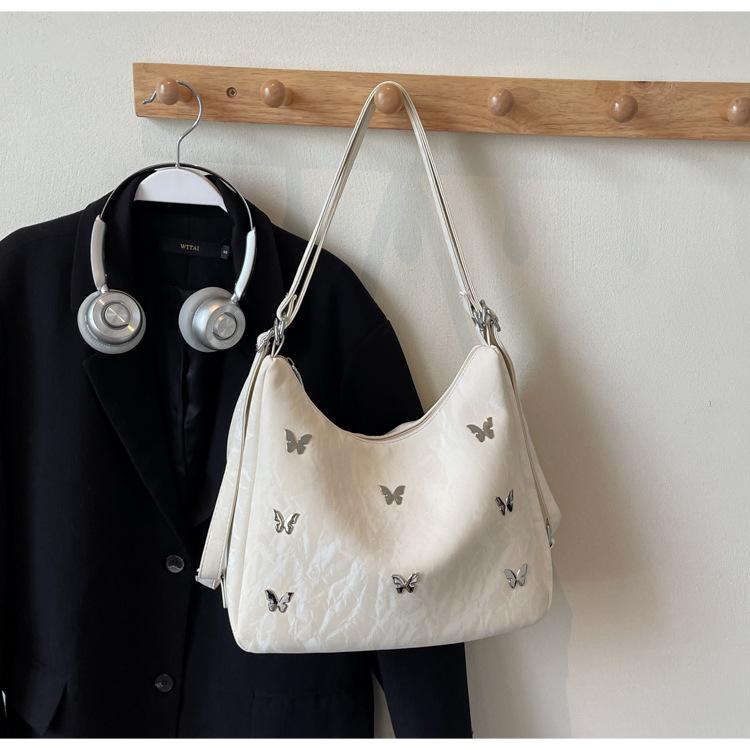 2025 Casual Large-capacity Bag Butterfly Decoration Fashionable Commuter Backpack Multi-use One-shoulder Crossbody Tote Bag