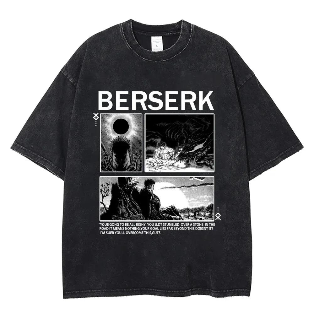 Anime Berserk Griffith T Shirts Men Women Manga Graphic T-Shirt Anime 100% Cotton Harajuku Vintage Hip Hop Casual Tees Clothing