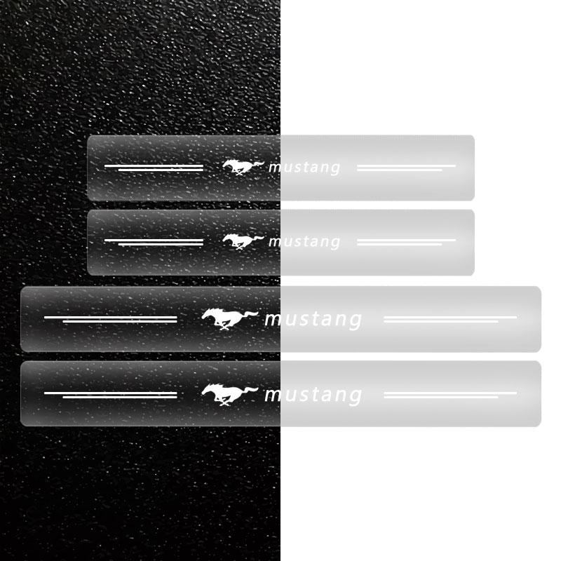 Car Threshold Protector Transparent Decorative Badge Sticker For Ford Mustang ST Line Mondeo Focus Fiesta Escape Kuga Ecosport Ranger EXplorer