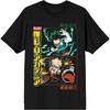 My Hero Academia Deku et Bakugo Col Rond Manches Courtes Femme Noir Crop Top