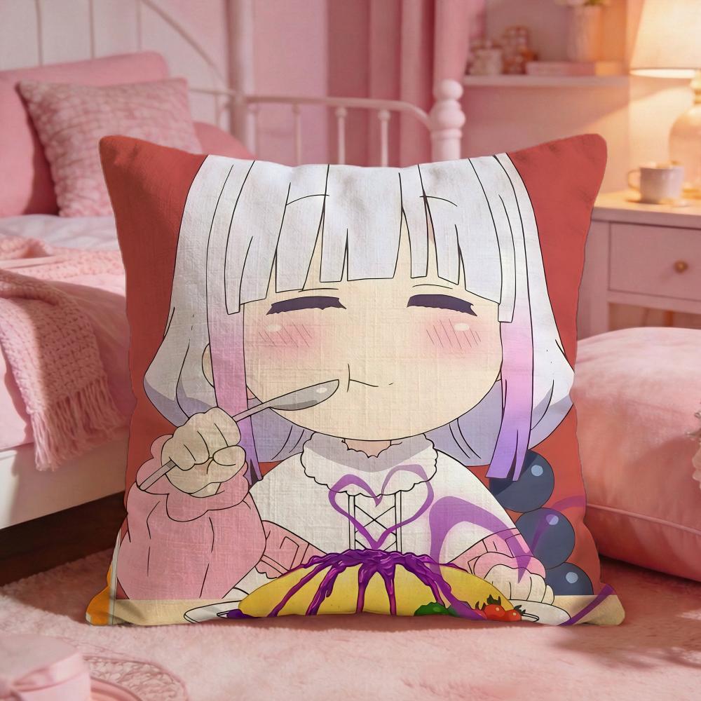 Miss Kobayashis DDragon Maids Cushion Cover Premium Comfort Reversible Pillow CoveTwo In One Design For Any Room  Car Interior