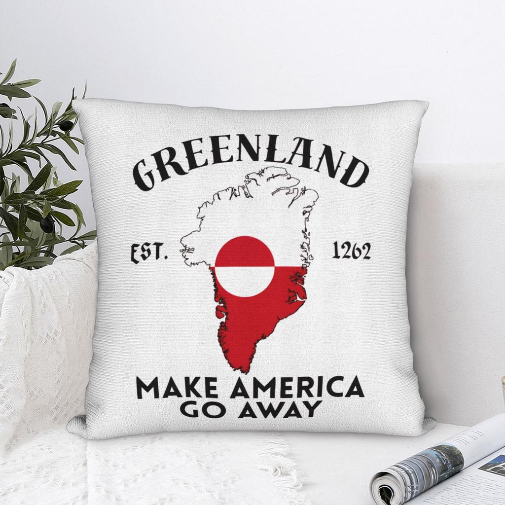 Greenland MAGA Protection Statement Design Square Pillow Cases Cushion Covers Custom Zipper Decor Pillowcase for Living Room