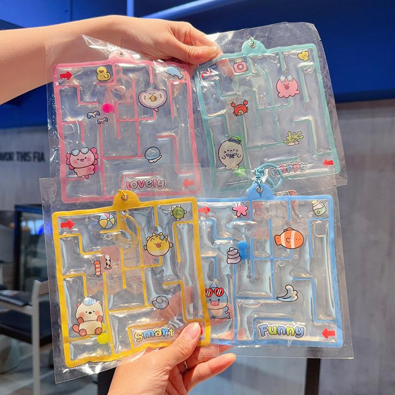 Water Bag Maze Squeeze Toy With Portable Keychain Stress Relief Fidget Toys Backpack Hanging Pendants Best Gift