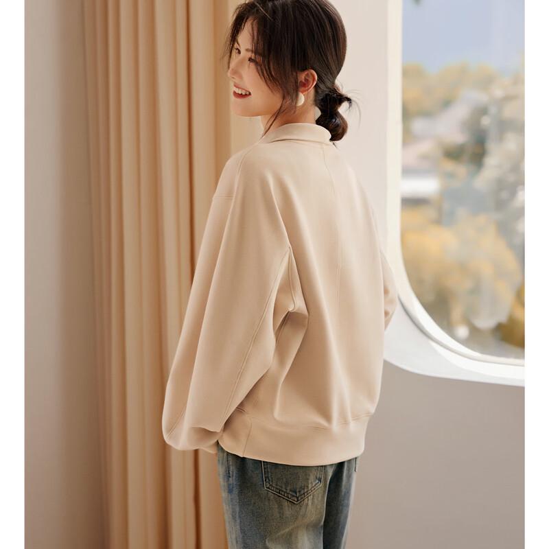 La Chapelle Loose Fit Half-Zip Pullover Sweatshirt