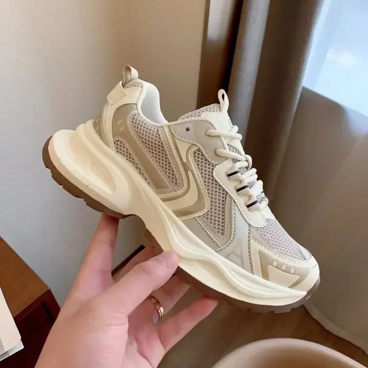 Fashion Thick Sole Dad Shoes for Women's New Mesh Breathable  Casual Sports Shoes Lightweight Running Shoes Zapatillas Mujer 2024